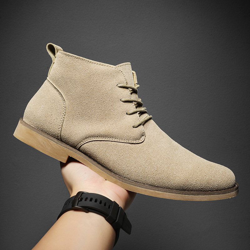Men Formal Wear With Boots - Brązowe buty Chelsea w stylu brytyjskim
