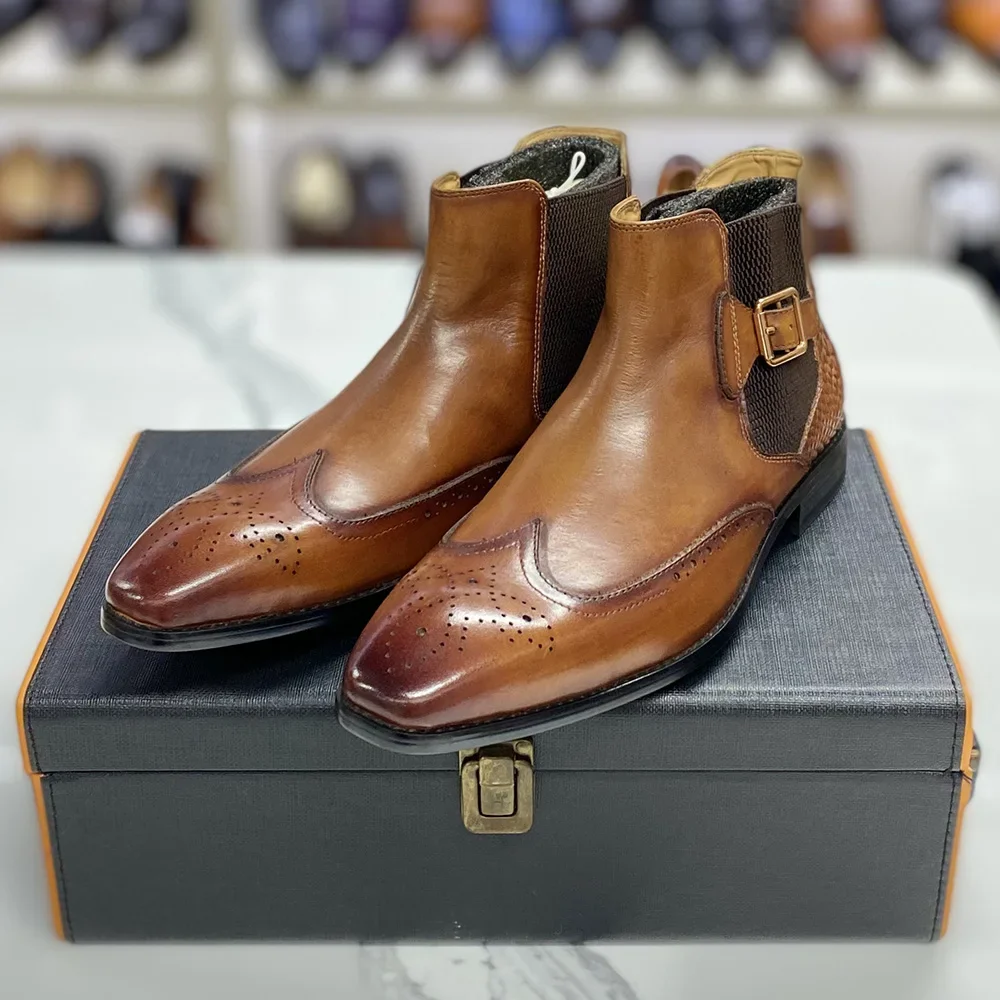 Męskie buty za kostkę z prawdz – Men Formal Wear With Boots recenzja i cena