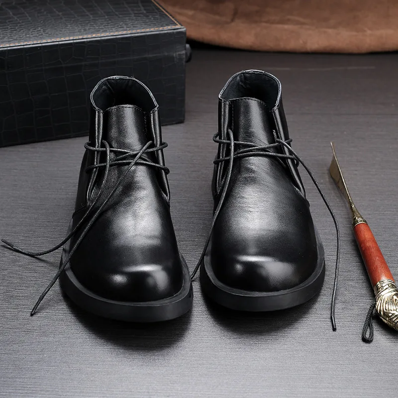 Męskie botki oksfordki ze skór – Men Formal Wear With Boots recenzja i cena